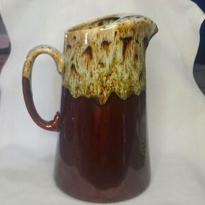 Vintage Brown Drip Glaze Pitcher